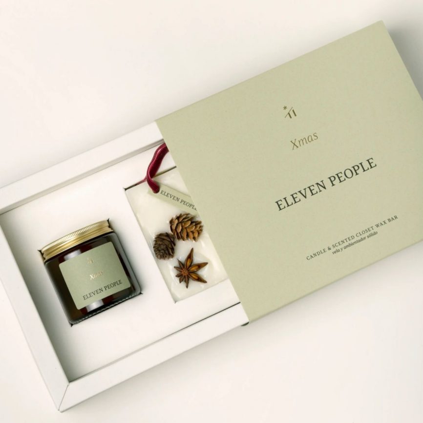 Eleven People Xmas Geschenkset mit Duftkerze und dekorativer Wax Bar – weihnachtliches Aroma-Set in Premium-Verpackung
