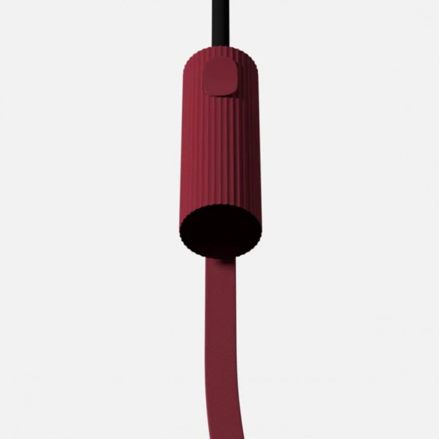 Detailansicht Taschenschirm in zeitlosem Design von Sapor Design in rot